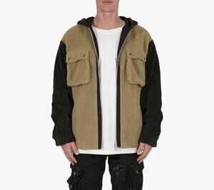 New MNML two tone Sherpa zip up hoodie jacket